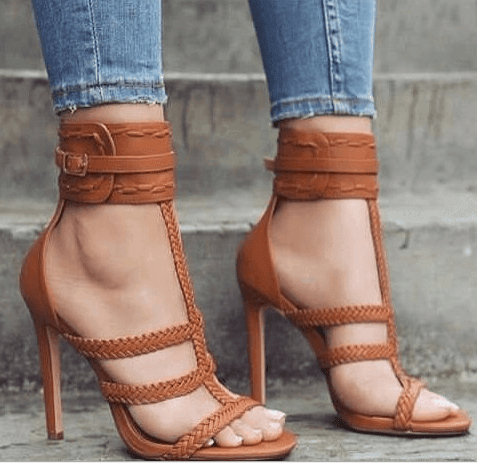 Braid High Heel Sandals - ForVanity sandals, women's shoes Shoes