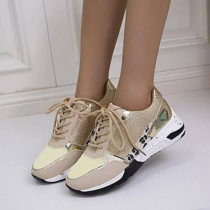 Women Lace Up Wedge Flat Sneakers - ForVanity sneakers, women's shoes Sneakers