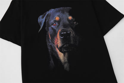 Men’s Printed Dog T-Shirt – Casual Cotton, Loose Fit