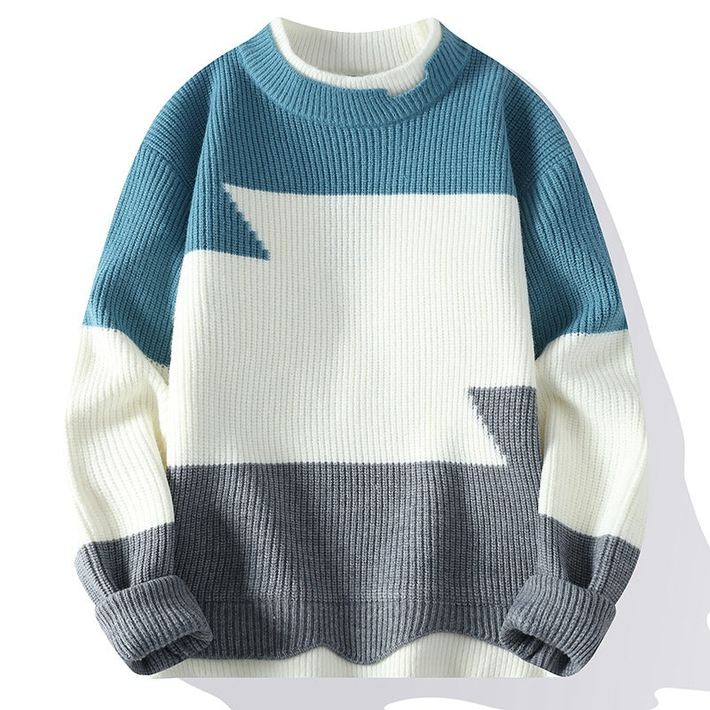 Round Neck Loose Fit Fashion Sweater - Hong Kong Style, Men's Pullover