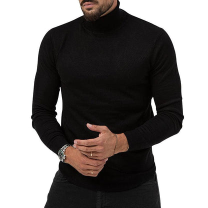 Men's Stretchy Turtleneck Sweater - Soft Cotton Knit for Winter Warmth - ForVanity men's clothing, men's sweaters Sweaters