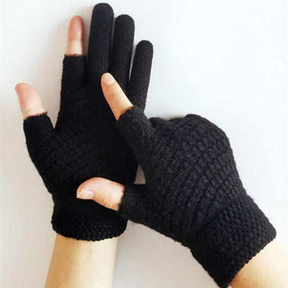 Jacquard Brushed Wool Knitted Gloves - ForVanity gloves, women's accessories Gloves