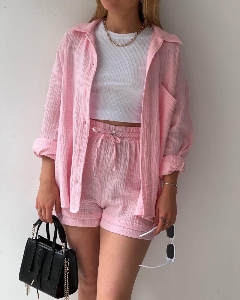 Casual Solid Color Shorts Outfit - ForVanity 