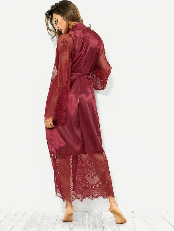Women's Spandex Cutout Long Sleeve Nightgown