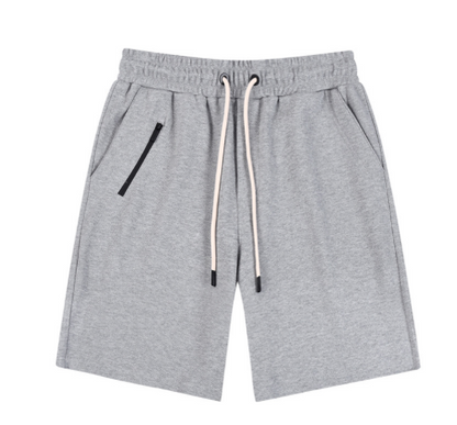 Men's Cotton Quarter Sports Shorts with Mock Zipper Detail
