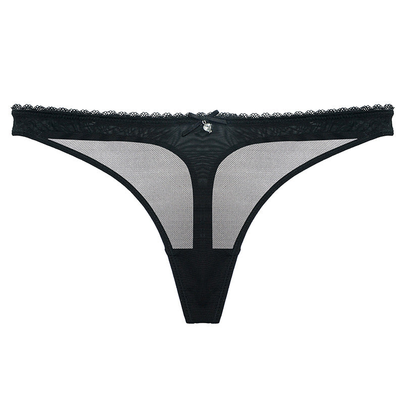 Ultra Thin Transparent Mesh Lace Thong Panties