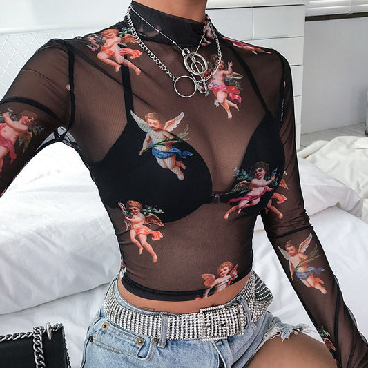 See-through cropped Street Top Women