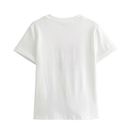 White Short Sleeved T shirt Women