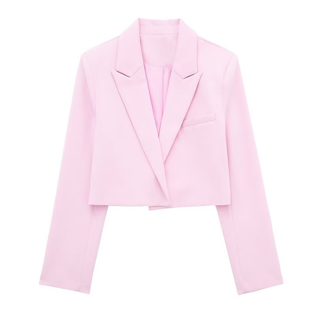 Women Summer Short Blazer With Belt Culottes Suit