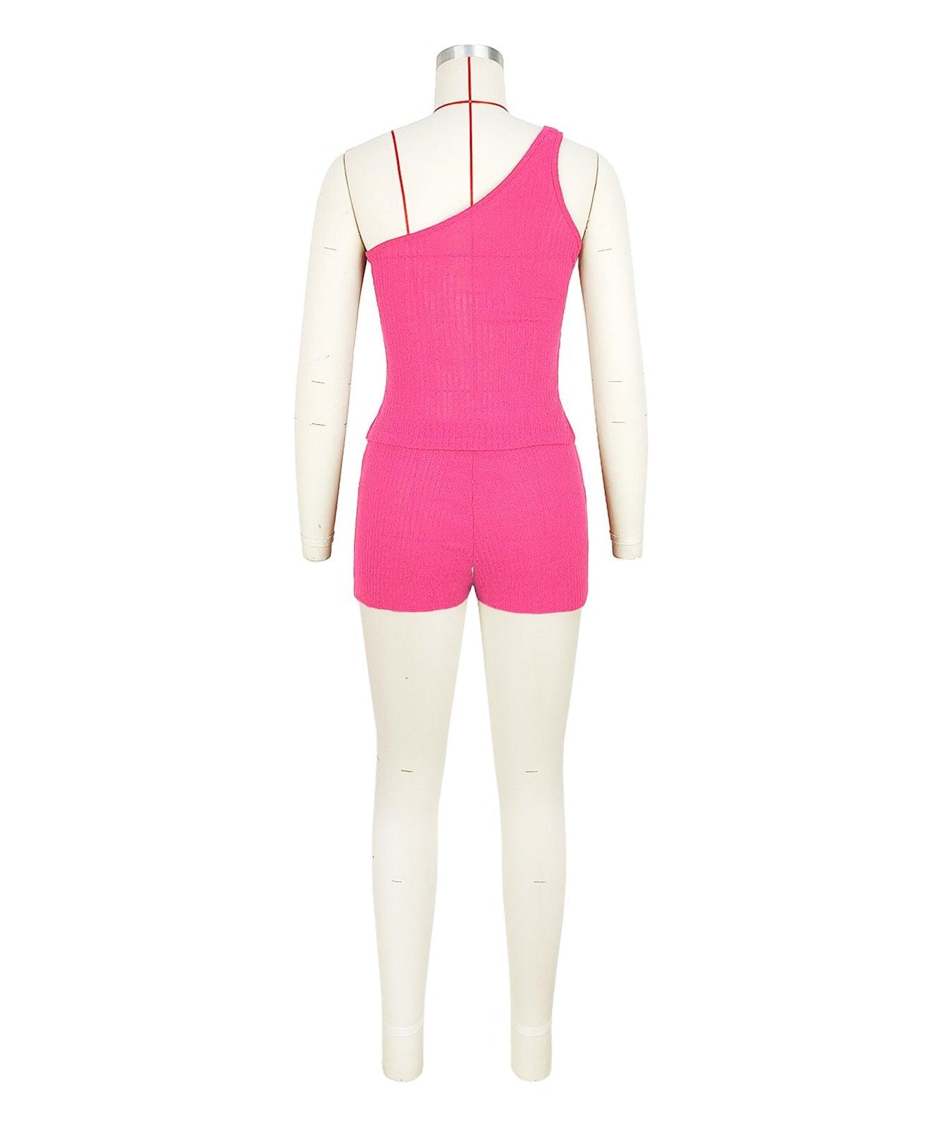 Women Sunken Stripe Shorts Outfit - ForVanity 