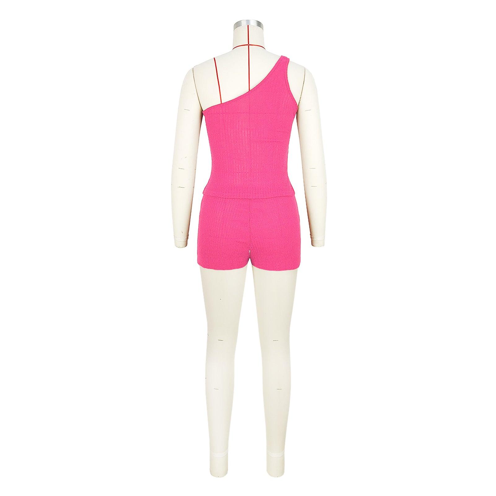 Women Sunken Stripe Shorts Outfit - ForVanity 