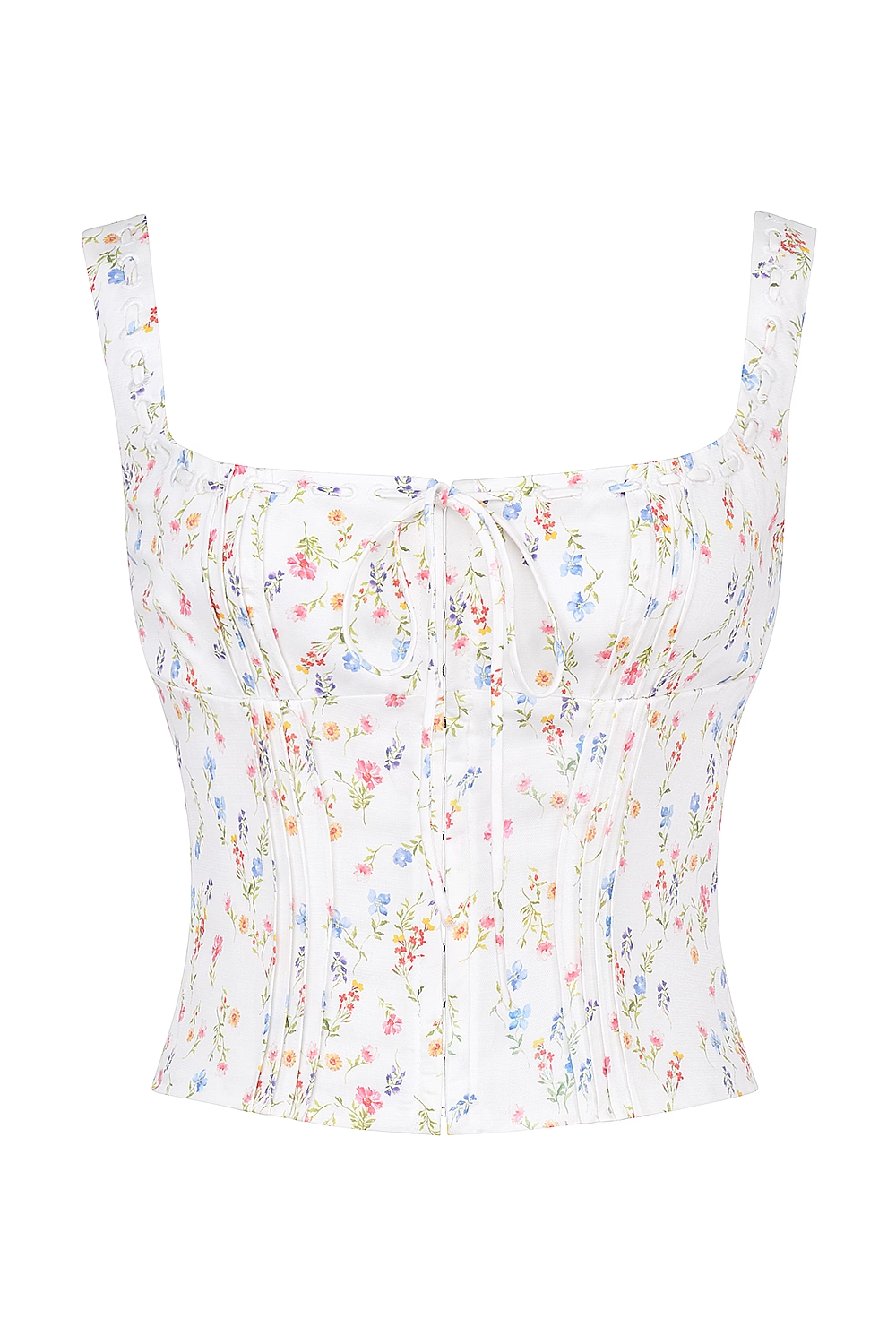 Floral Slim Fitting Pleated Camisole Top