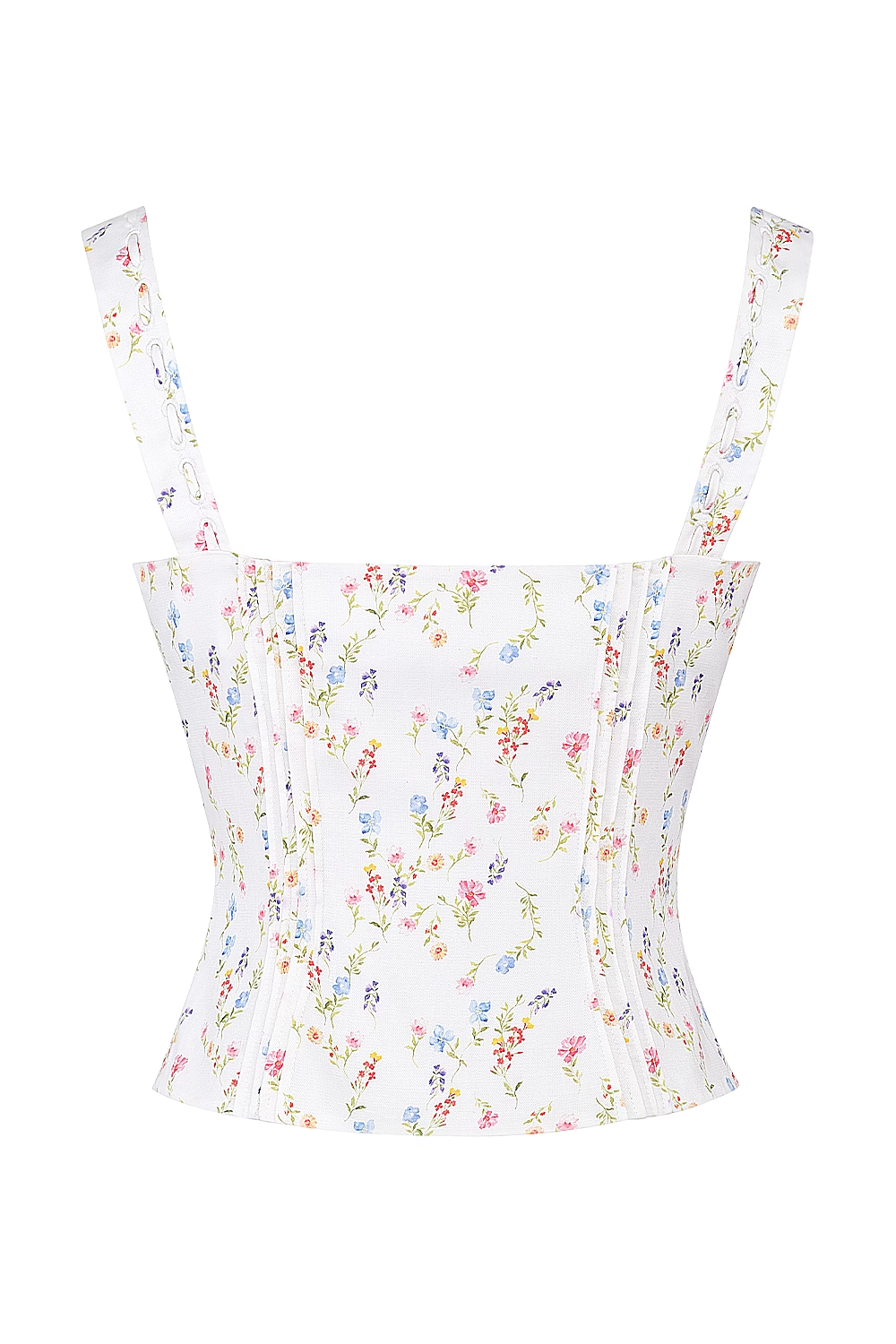 Floral Slim Fitting Pleated Camisole Top - ForVanity women's clothing, women's tops & tees Tops & Tees