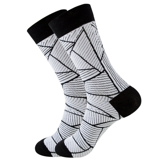 Mid-Calf Wave Jacquard Socks: Step into Style!