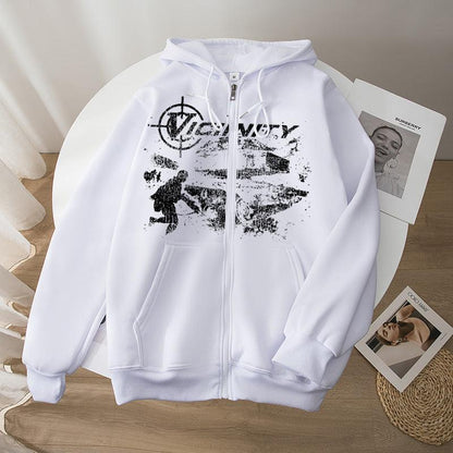 Men's Printed Zipper Sweater Jacket - ForVanity hoodies & sweatshirts, men's clothing Men’s Hoodies & Sweatshirts