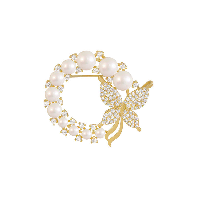 Studded Butterfly Pearl Brooch - ForVanity pins & brooches, women's jewellery & watches Brooches