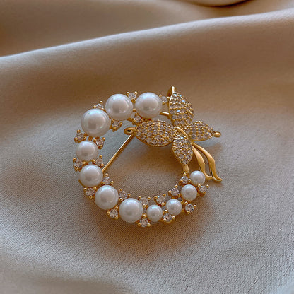 Studded Butterfly Pearl Brooch - ForVanity pins & brooches, women's jewellery & watches Brooches