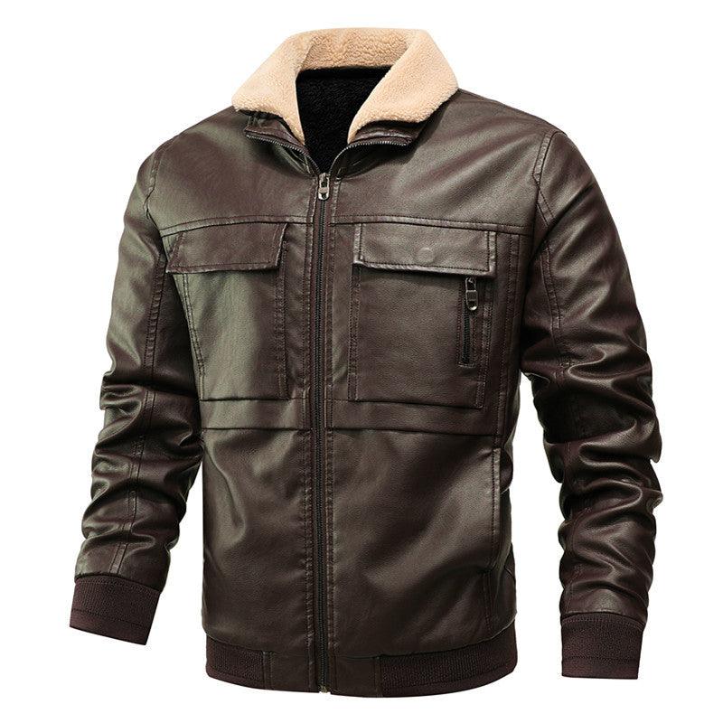 Men's Fashion Casual Zipper Slit Pocket Stand Collar Coat - ForVanity Men’s Jackets & Coats