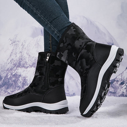 Winter Snow Boots For Women Outdoor Thickened High-top Plus Velvet Shoes Fashion Platform Ankle Boots Keep Warm Plush Shoes