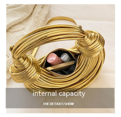 Instafamous Metal Noodles Underarm Bag Fashion Shiny Surface