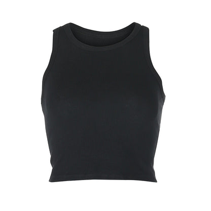 Solid Color Sleeveless Sports Bottoming Top