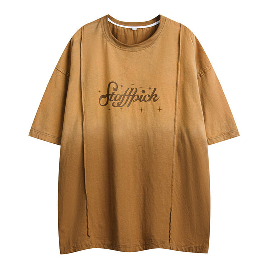 Women's Gradient Color Oversized Tee - Casual Cool with a Unique Twist