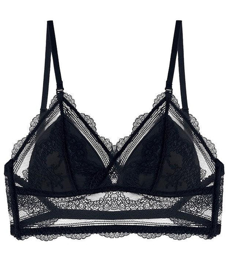 French U-Shaped Lace Triangle Cup Bra - ForVanity bras, women's lingerie Bras