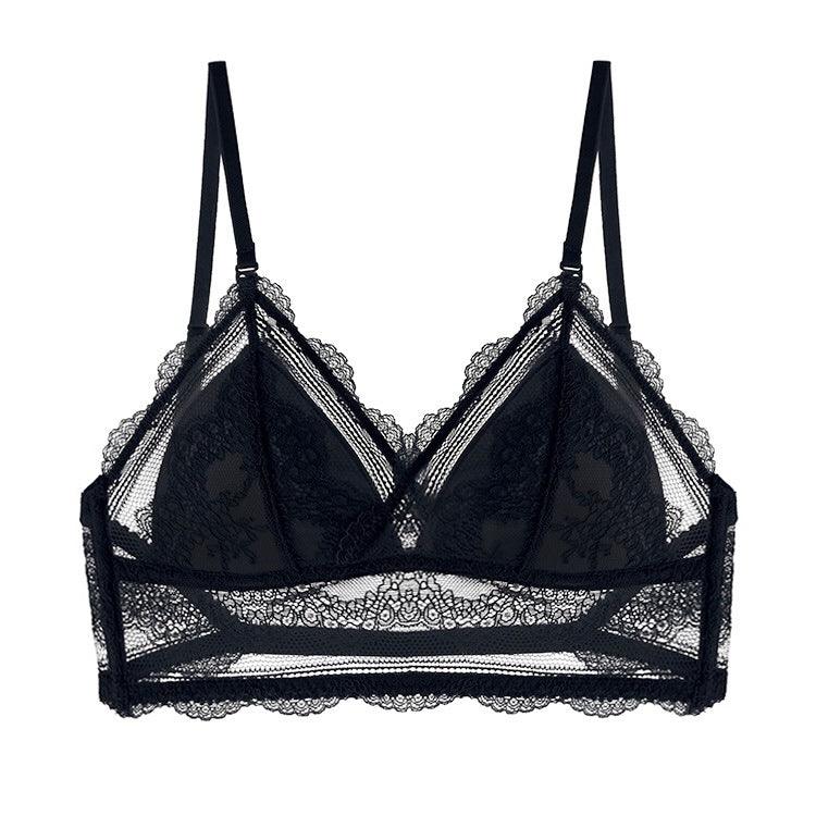 French U-Shaped Lace Triangle Cup Bra - ForVanity bras, women's lingerie Bras