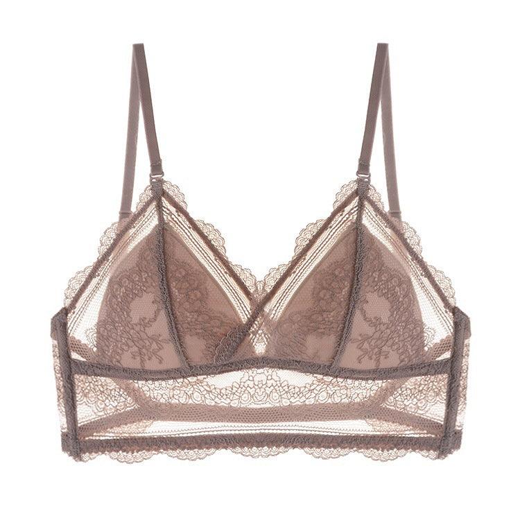 French U-Shaped Lace Triangle Cup Bra - ForVanity bras, women's lingerie Bras