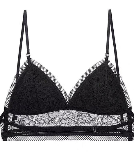French U-Shaped Lace Triangle Cup Bra - ForVanity bras, women's lingerie Bras