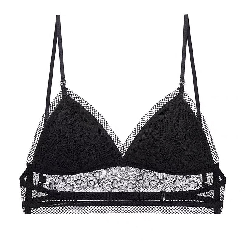 French U-Shaped Lace Triangle Cup Bra