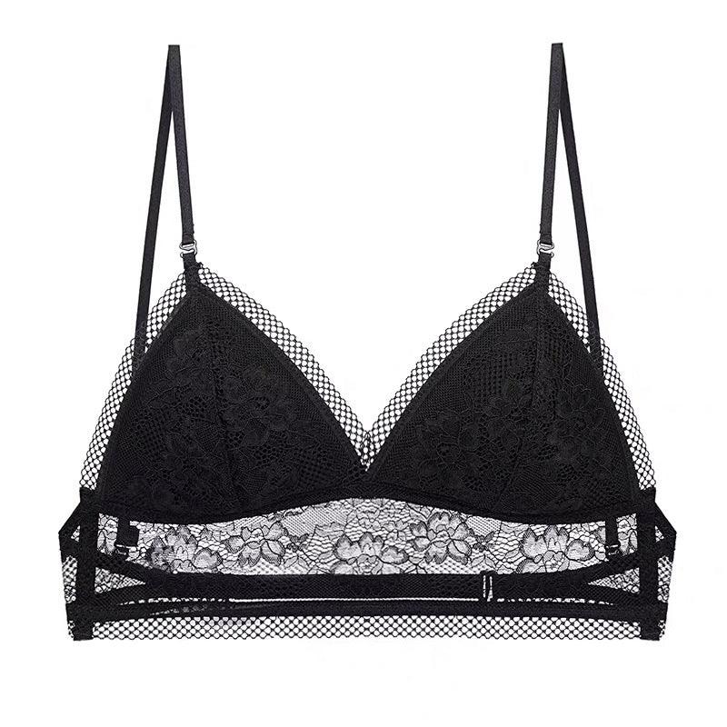 French U-Shaped Lace Triangle Cup Bra - ForVanity bras, women's lingerie Bras