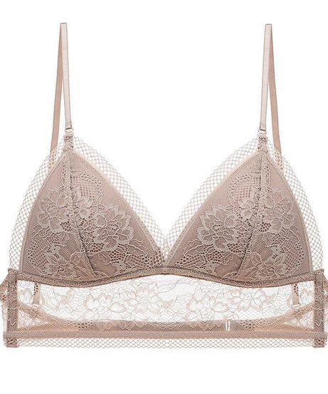 French U-Shaped Lace Triangle Cup Bra - ForVanity bras, women's lingerie Bras
