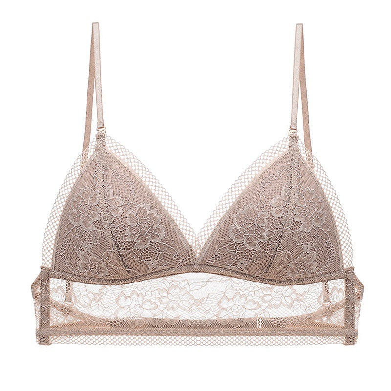 French U-Shaped Lace Triangle Cup Bra