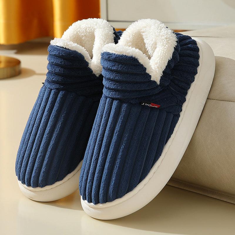 Full Heel Wrap Cotton Shoes Fleece Lined Platform - ForVanity SLIPPERS