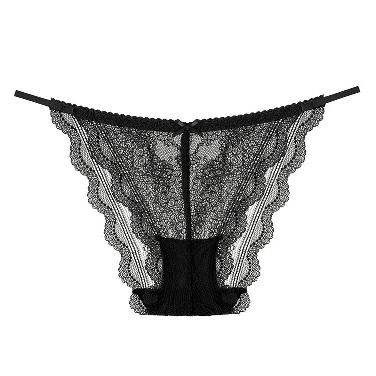 Elegant Lace Low Waist G-String with Cotton Comfort