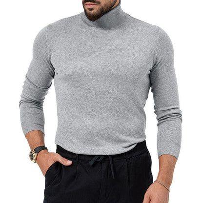 Men's Stretchy Turtleneck Sweater - Soft Cotton Knit for Winter Warmth - ForVanity men's clothing, men's sweaters Sweaters