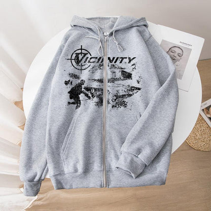 Men's Printed Zipper Sweater Jacket - ForVanity hoodies & sweatshirts, men's clothing Men’s Hoodies & Sweatshirts