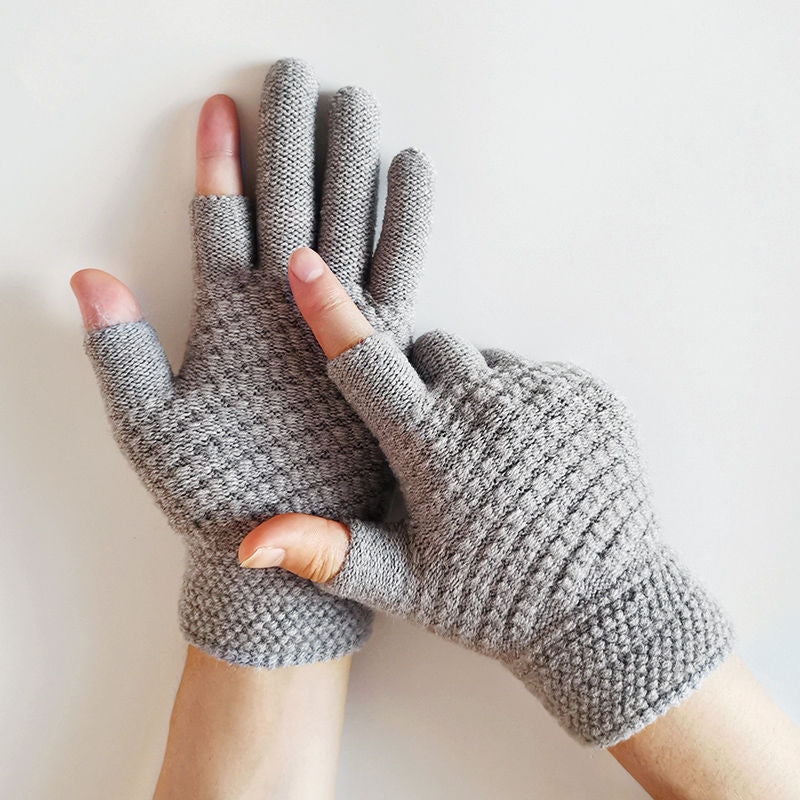 Jacquard Brushed Wool Knitted Gloves