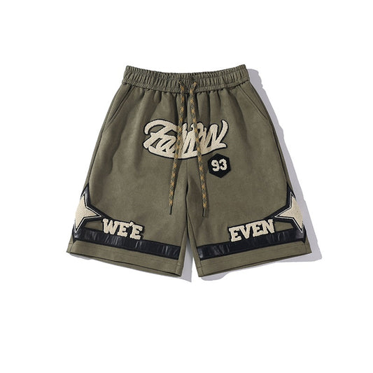 Men's Summer Retro Suede Shorts: Classic Comfort in Black & Army Green