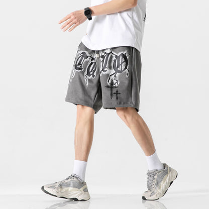 Men's Hip Hop Letter Print Sports Shorts: Street-Ready Style