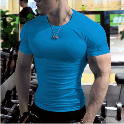 Men's Slim-Fit Performance Training T-shirt: Master Your Fitness Runs - ForVanity men's sports & entertainment, sports tops Sports Top