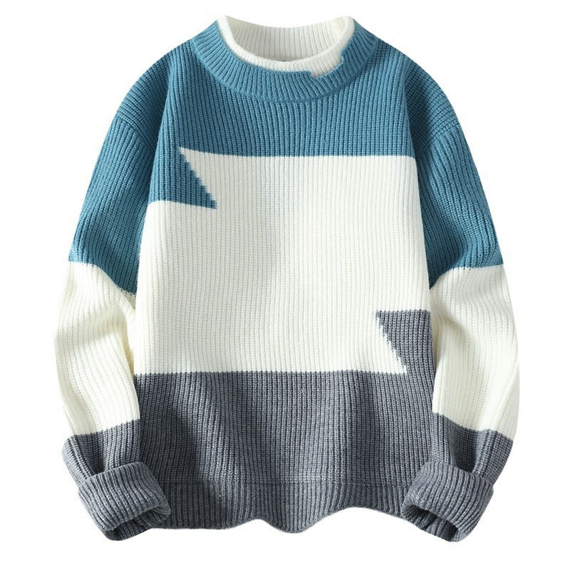 Round Neck Loose Fit Fashion Sweater - Hong Kong Style, Men's Pullover