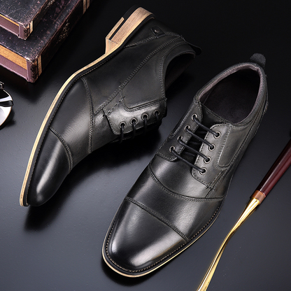 Men’s Leather Lace-Up Casual Shoes - Comfortable Design