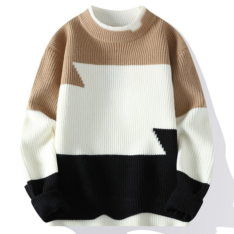 Round Neck Loose Fit Fashion Sweater - Hong Kong Style, Men's Pullover