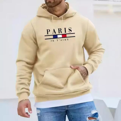 Autumn & Winter Printed Long Sleeve Hoodie - Loose Fit, Casual