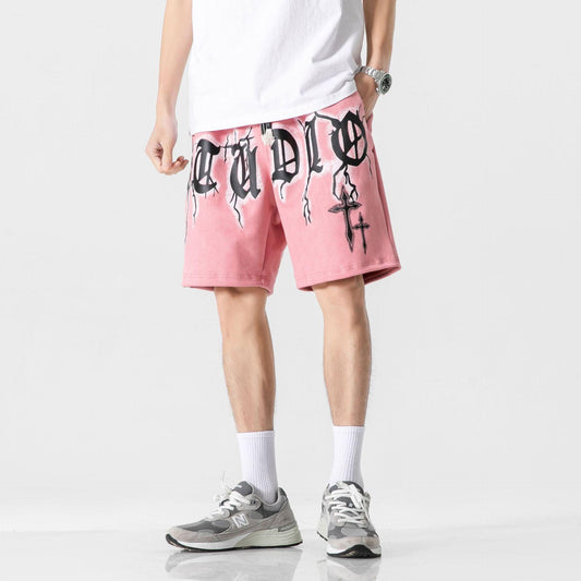 Men's Hip Hop Letter Print Sports Shorts: Street-Ready Style - ForVanity men's clothing, men's shorts, shorts Men's Shorts