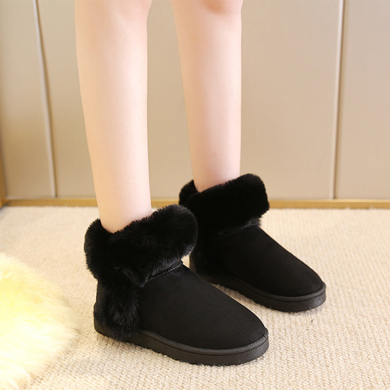 Snow Boots For Women Students Winter Warm Slip On Fluffy Platform Comfy Fleece Ankle Boots Non-slip Plush Cotton Shoes - ForVanity Boots