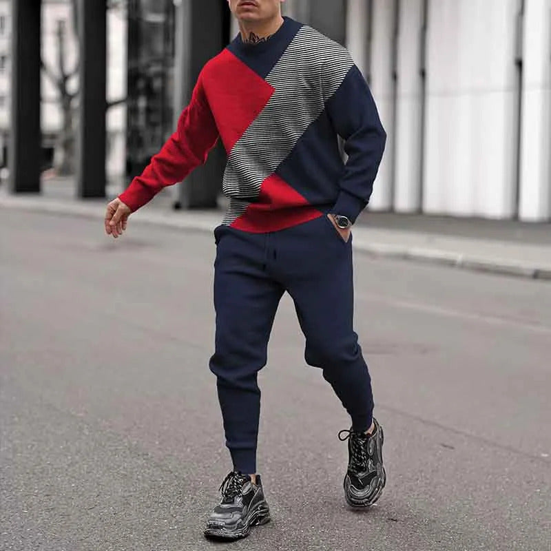 Men's Printed Casual Sweater Outfit