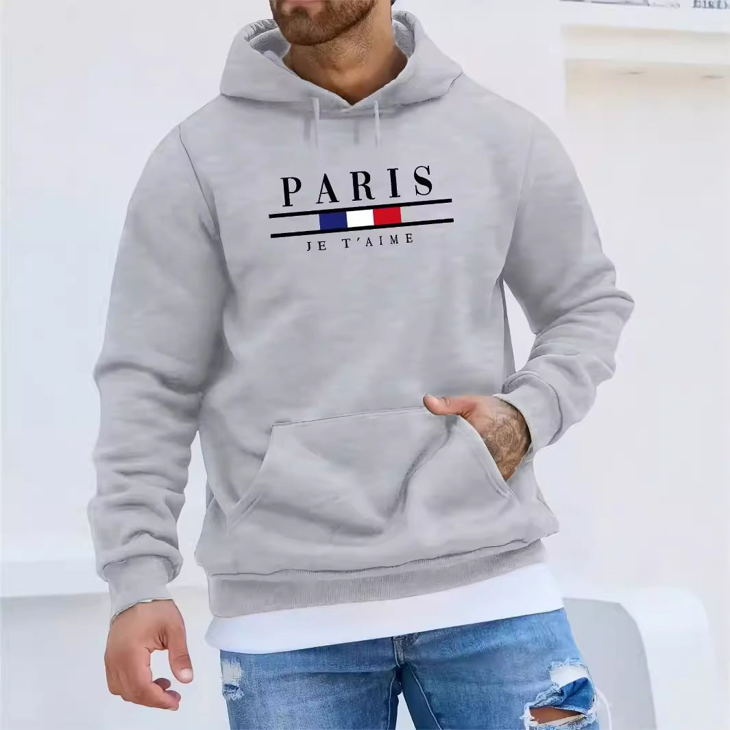 Autumn & Winter Printed Long Sleeve Hoodie - Loose Fit, Casual - ForVanity men's clothing, men's hoodies & sweatshirts Hoodies